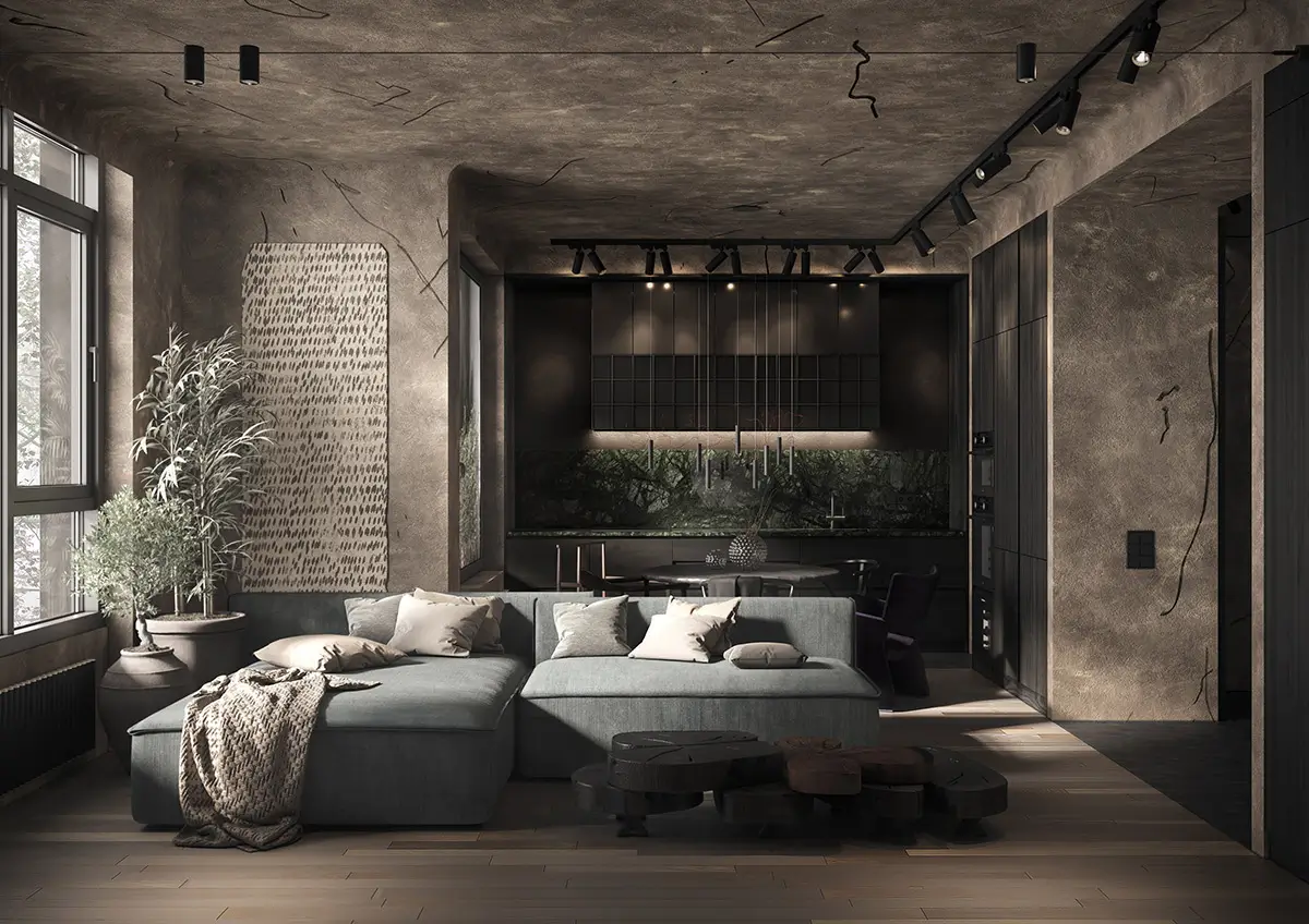 modern living room interior renovation