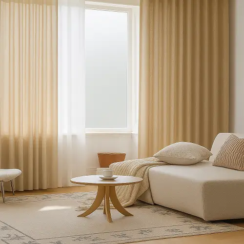Linen Curtains in Livingroom