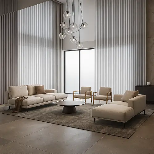Wave Curtains in big Livingroom